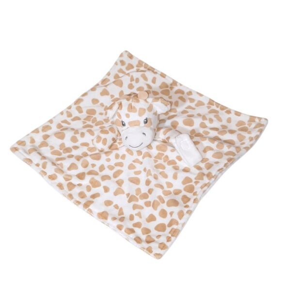 2022 Modern Baby Giraffe Pacifier Loop Baby Security Lovey Blanket 12" X 12" - Picture 2 of 6